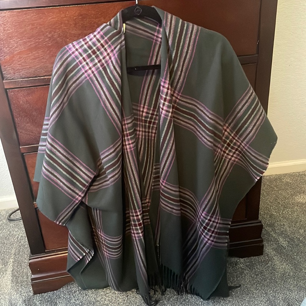 New Day plaid poncho